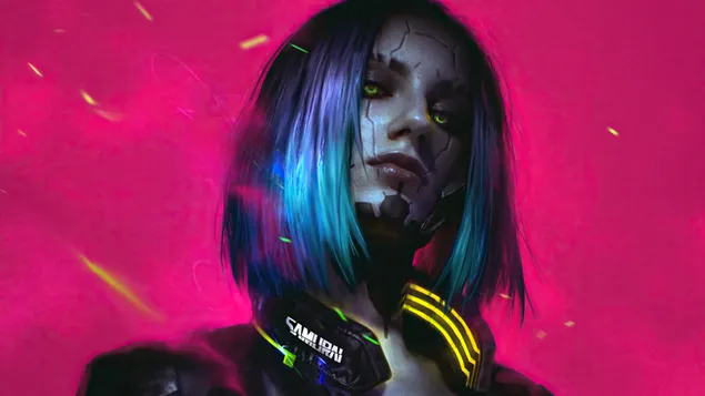 Hình nền Trò chơi điện tử 'Cyberpunk 2077' ('Cyborg Girl' FA) 4K