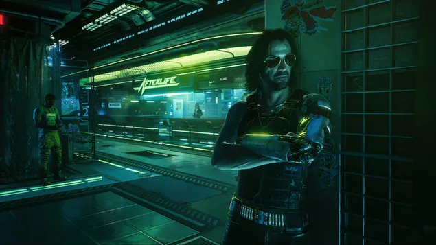 'Cyberpunk 2077' videojáték (Cyborg Johnny) 4K háttérkép