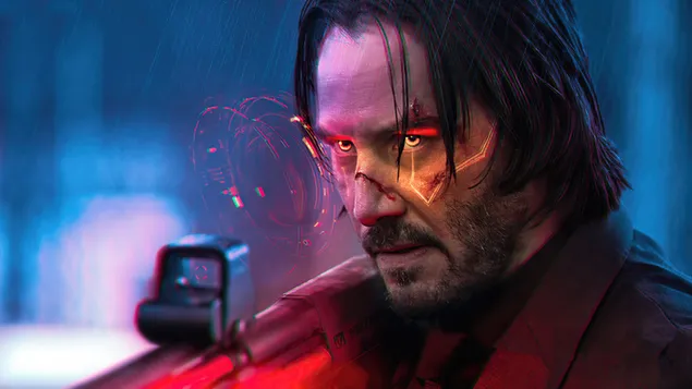 Permainan Video 'Cyberpunk 2077' (Keanu Reeves sebagai Johnny Silverhand) 4K kertas dinding