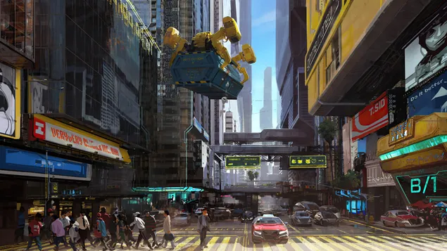 Video Game 'Cyberpunk 2077' (Seni Konsep Jalan Utama) unduhan