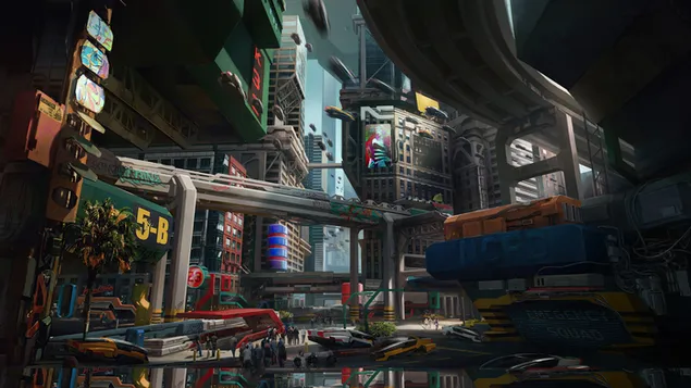Videogame 'Cyberpunk 2077' [Main Street Concept Art] download