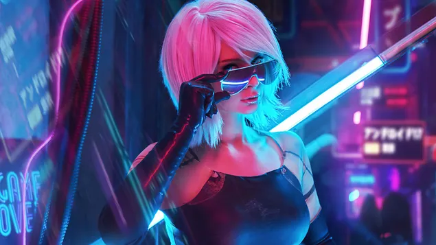 'Cyberpunk 2077'-videospeletjie (YoRHa A2 Cosplay Girl) aflaai