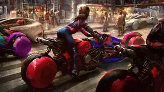 Tapeta Cyberpunk Biker Girl Art 4K