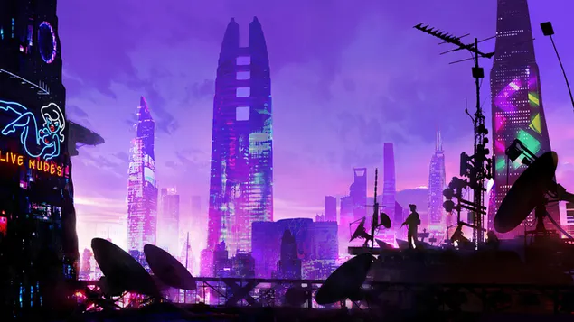 Cyberpunk City Minimalist tải xuống
