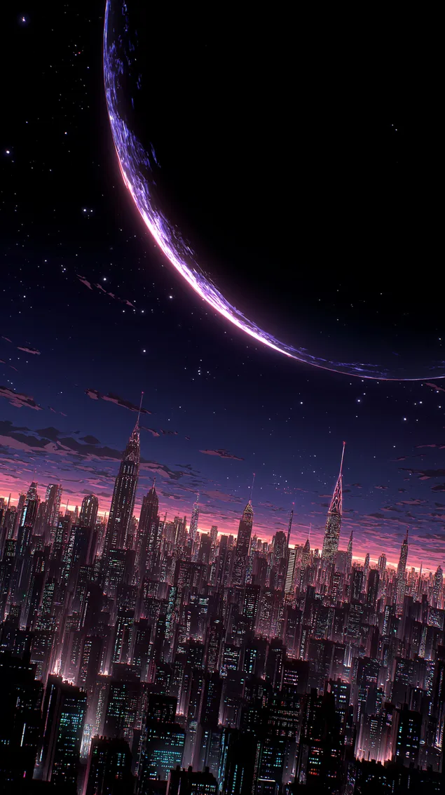 Cyberpunk-stadsgezicht HD achtergrond