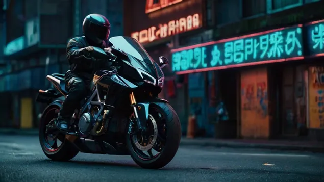 Cyberpunk Motorrad 1 HD Tapeten
