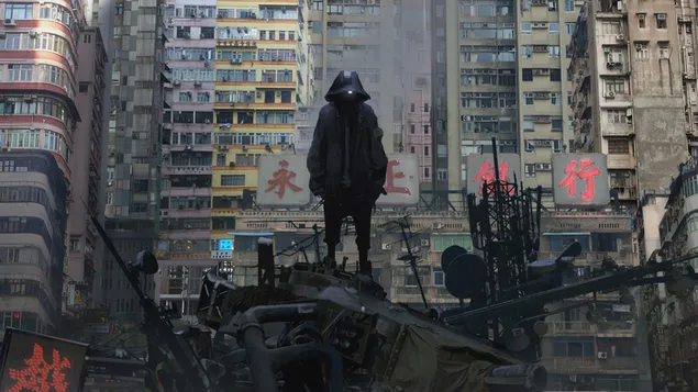 Hình nền Nghệ thuật thành phố khoa học viễn tưởng Cyberpunk 4K