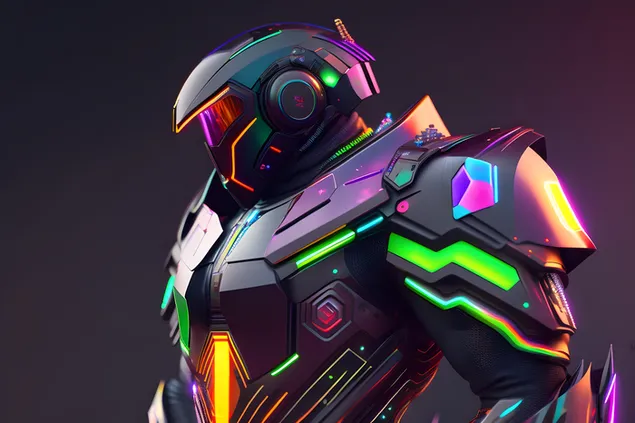 Cyberpunk Soldier Armor: Футуристичка заштита 4K тапет