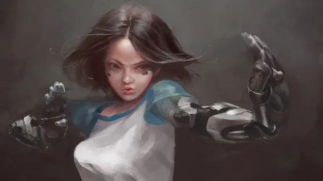 《阿丽塔：战斗天使》电影中的电子人“阿丽塔”（奇幻艺术） 4K 壁纸