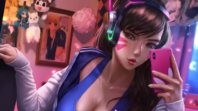 'D.Va' Selfie (Fantasy Art) - Overwatch (Video Game) download