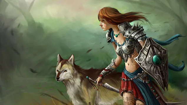 Dolk En Skildvegter 2K muurpapier