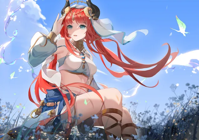 댄서 Nilou & 바람에 날리는 그녀의 아름다운 머리카락 | 간신 임팩트 2K 배경화면