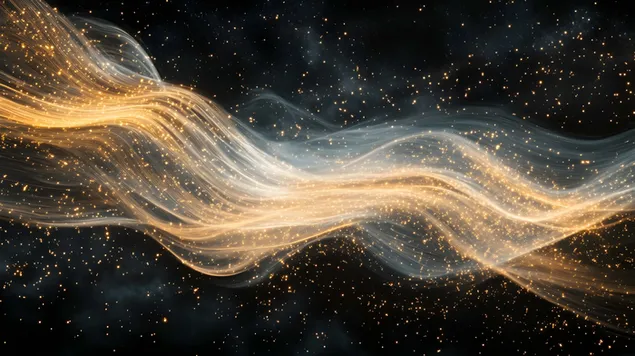 Dancing Luminescence: Abstrakt Liichtwellen iwwer e Stärenhimmel 8K Tapeten