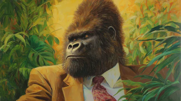 dairy gorila kostiume tarp veslios dziungliu lapijos atsisiusti