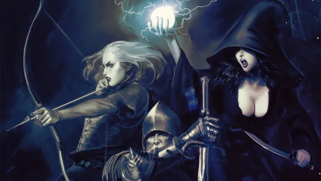 Темно и потемно игра уметност 4K тапет