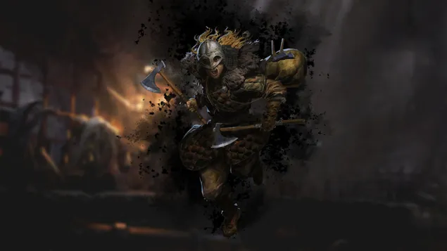 Темна и потемна игра Варварска женка 8K тапет