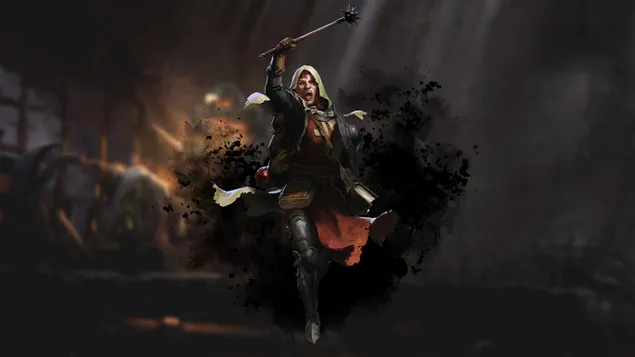 Темна и потемна игра Свештеник женски 8K тапет