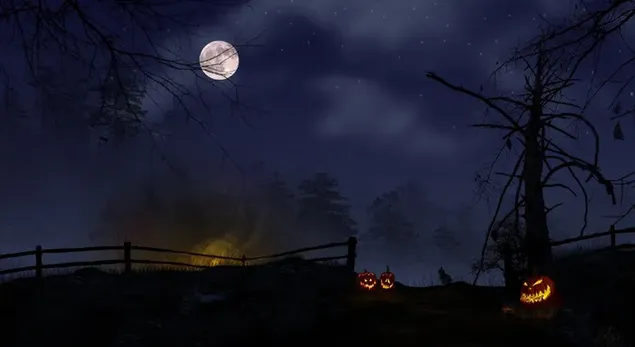 Tapeta Temná Halloweenská noc HD