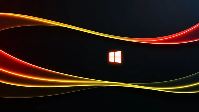 Gelombang Merah Emas Gelap Windows 11 Desktop 4K wallpaper