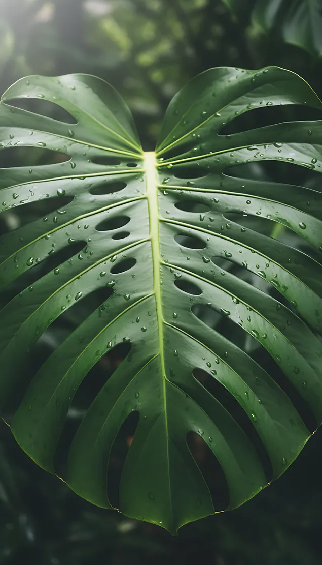 detail tmavozeleneho listu monstery stiahnut