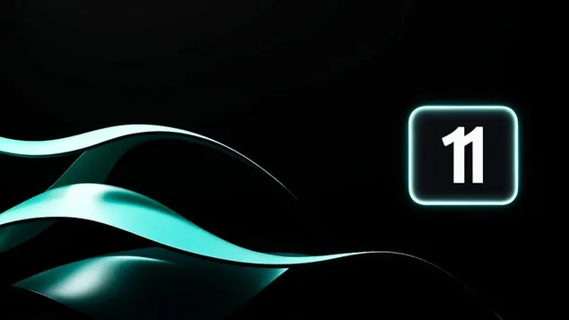 Tapeta Tmavě zelené vlny pozadí Windows 11 4K