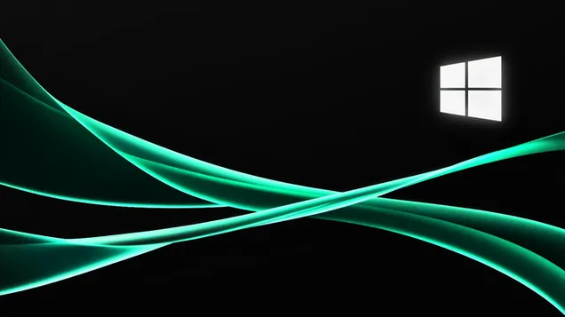 Dark Green Waves Windows 11 Dekstop Background v2 4K pozadina