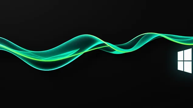 Dark Green Waves Windows 11 Dekstop Background v4 4K pozadina