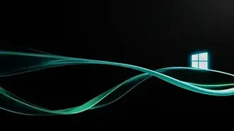 Tapeta Tmavě zelené vlny Windows 11 Dekstop Background v5 4K