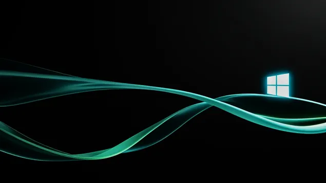 Tapeta Tmavě zelené vlny Windows 11 Dekstop Background v5 4K