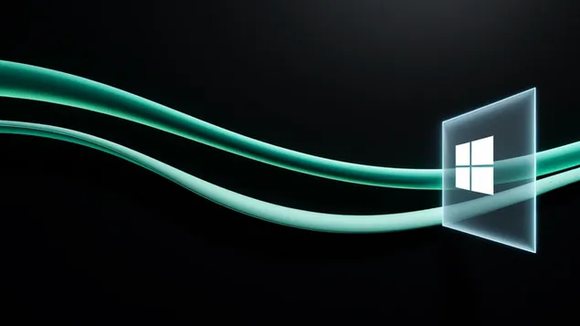 Valuri de culoare verde închis Windows 11 Deskstop Fundal v6 4K imagine de fundal