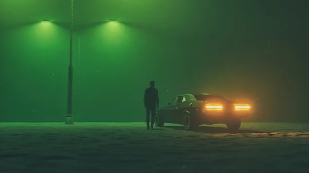 Tapeta Temná noc a moje auto 4K