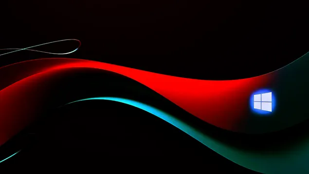 Темно црвена апстрактна позадина со тече црвени и сини линии Windows 11 4K тапет