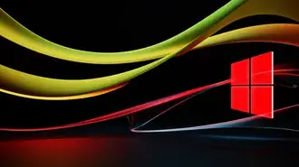 Tapeta Tmavě červené zlaté pozadí loga Windows 11 4K