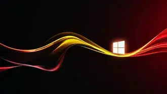 Tapeta Tmavě červené zlaté logo Windows 11 na abstraktní pozadí 4K