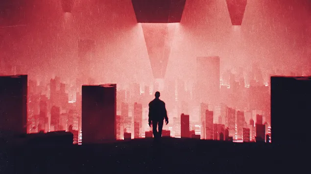 คืนสีแดงเข้ม 4K วอลเปเปอร์