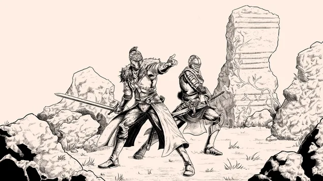 Tegning av mørke sjeler ii 4K bakgrunn