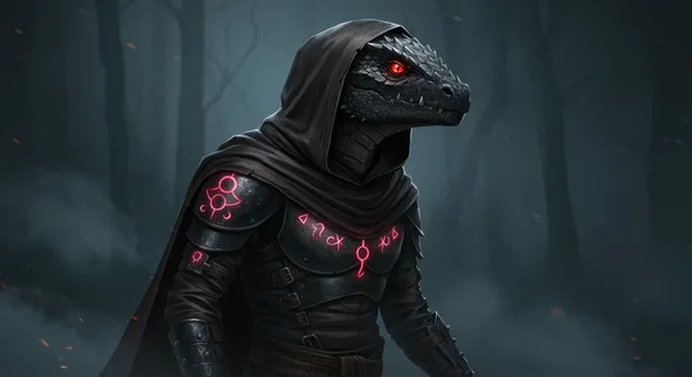 Hardhucë Humanoide me Shkallë të Errët 4K sfond