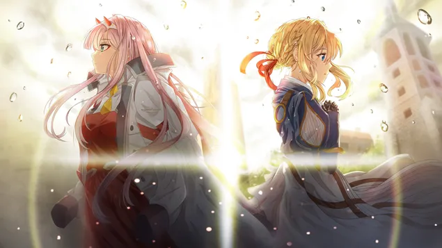DARLING në FRANXX | Crossover | Violet Evergarden 4K sfond