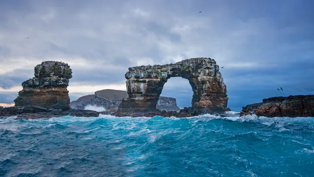 darwin's arch mat darwin insel am hannergrond - galapagos ecuador eroflueden