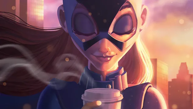 DC Comics - Batgirl feeling her coffee