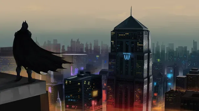 DC Comics - Batman facing Gotham City  download