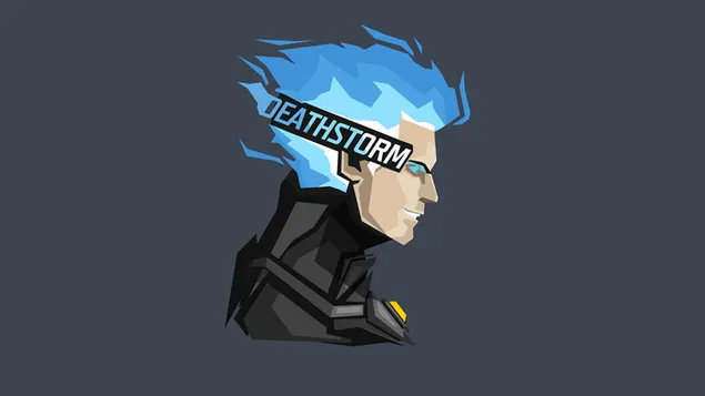 DC 漫画 Deathstorm Minimalist Dark Gray 背景 8K 壁纸