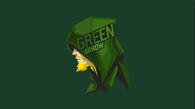 DC Comics Green Arrow in groen minimalistisch behang
