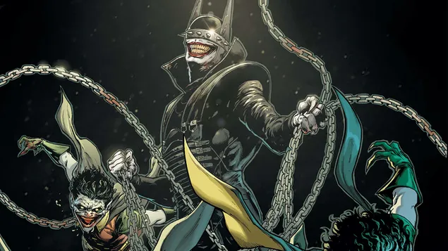 DCコミックスのスーパーヴィランアートを笑うバットマン
