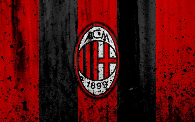 De rood-zwarte teamkleuren van de Italiaanse voetbalclub AC Milan, opgericht in 1899