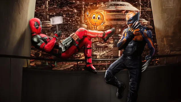 „Deadpool 3“ filmo plakatas (2024 m. filmai) 4K ekrano užsklanda