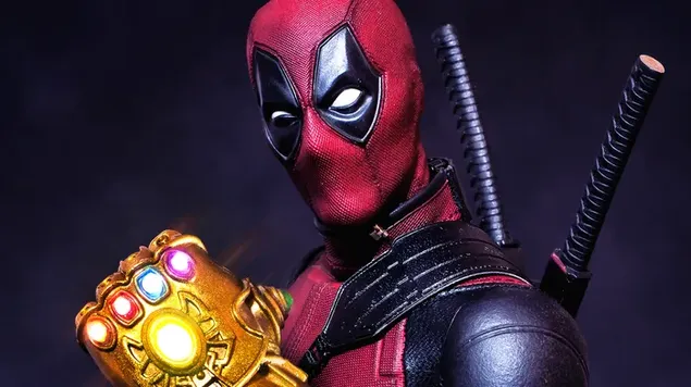 Deadpool Hat Infinity Gauntlet With Stones 4K Tapeten