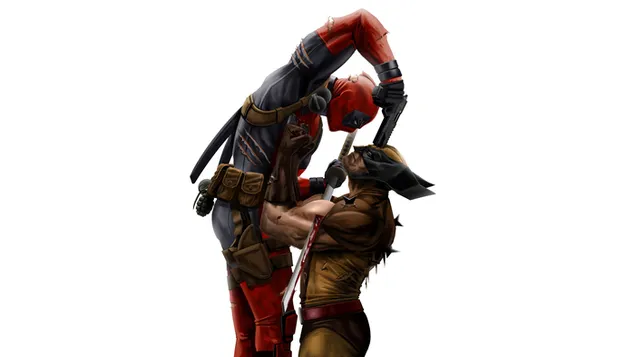 Deadpool vs Wolverine Comics 4K háttérkép