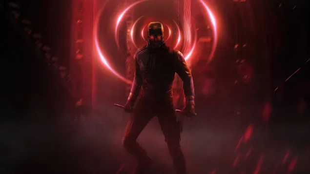 Kjære djevel og mørk rød bakgrunn 4K bakgrunn