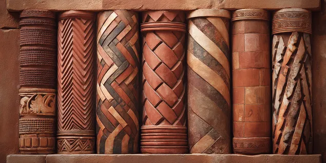 kolona dekorative me modele te gdhendura te nderlikuara shkarkim